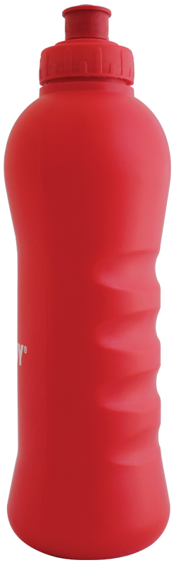 Cilindro promocional rojo en poliropileno clarificado 600ml